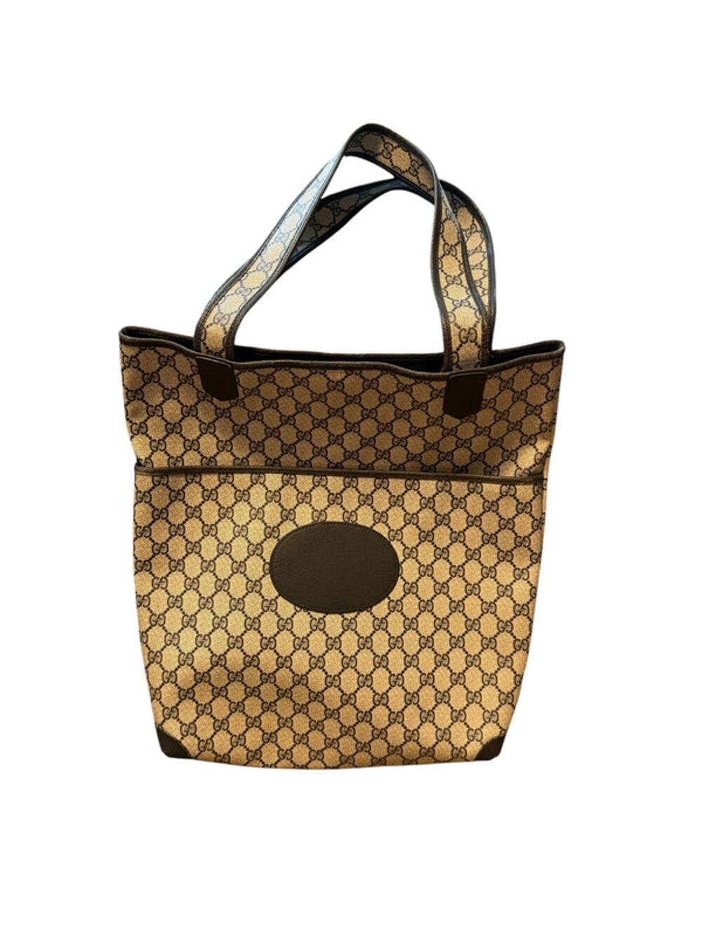 Vintage 1980s Gucci GG Supreme Monogram Canvas Shopper Tote Bag